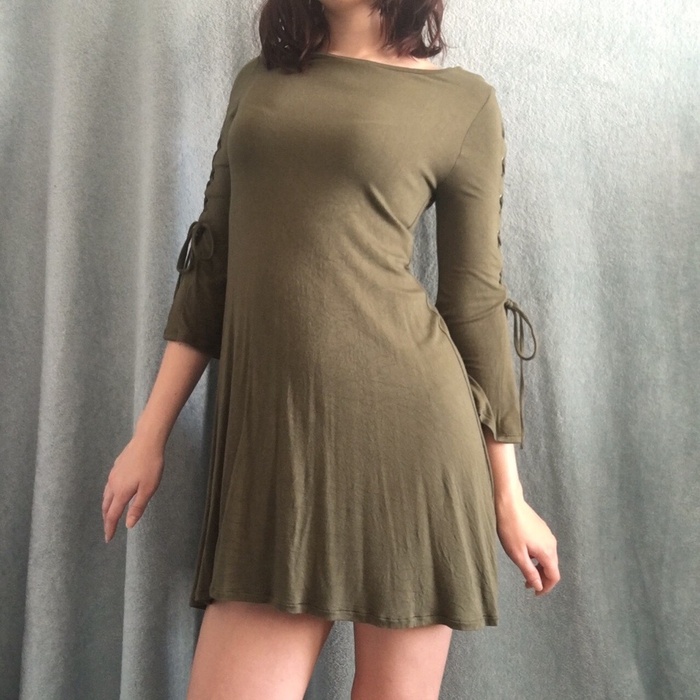 Express Flowy Green Dress